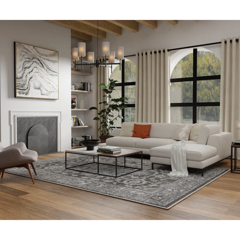 Loomaknoti Rhane Vaild Gray Area Rug