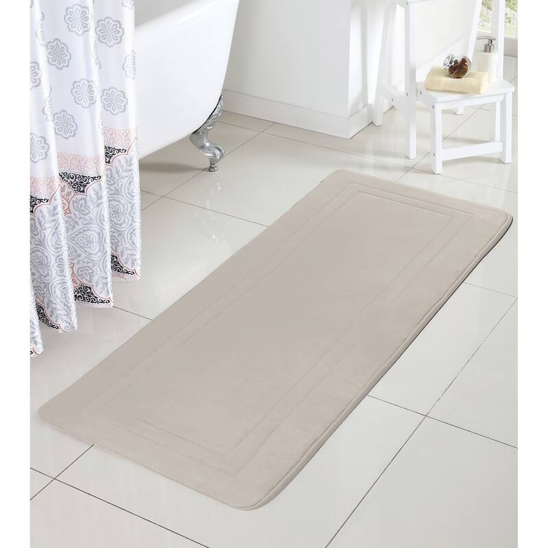 VCNY Home Amadora Hotel Border Memory Foam Bath Runner On Sale Bed