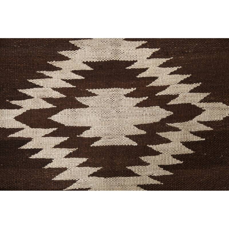 Natural Dye Kilim Geometric Tribal Oriental Area Rug Wool Hand-woven - 4'9" x 6'6"