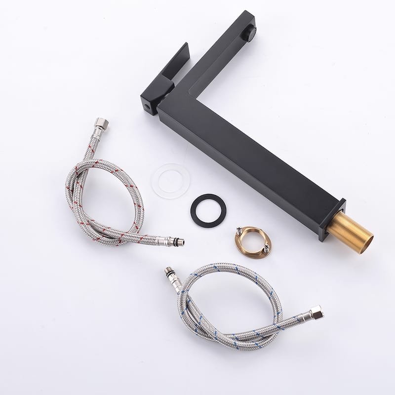 Single-Handle Matte Black Bathroom Sink Faucet