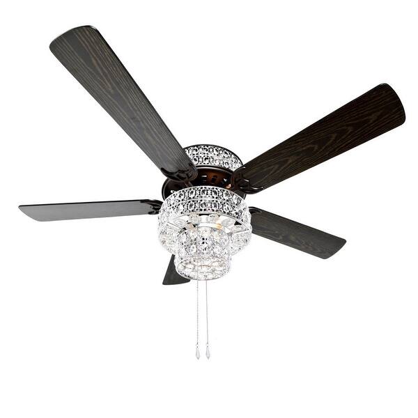 Silver Orchid March Silver Punched Metal And Clear Crystal Ceiling Fan 52 L X 52 W X 21 H 52 L X 52 W X 21 H On Sale Overstock 20254299 Pull If you decide on a small ceiling fan for your largest space, you may find that you need to run it on the highest speed, using more energy.