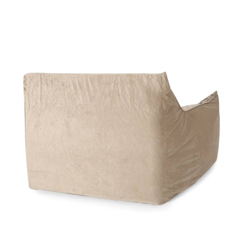 Velveteen Bean Bag Chair with Armrests