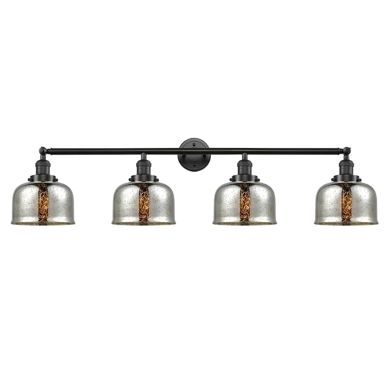 Innovations Lighting Large Bell 4 Light 45" Wide Bathroom Vanity Light - Oil Rubbed Bronze / Silver Plated Mercury
