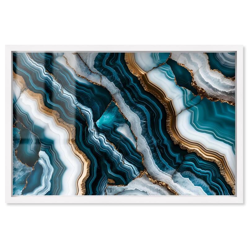 Teal Tides Treasure I Shadowbox by Art Remedy - White - 24" x 16"