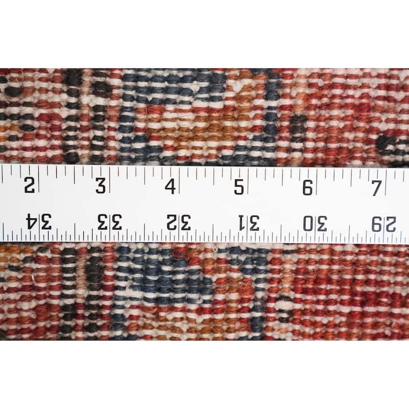 Hand Knotted Oriental 100% Wool Carpet Traditional Tribal Red Ardebil Runner Rug - 9' 3'' X 3' 4''