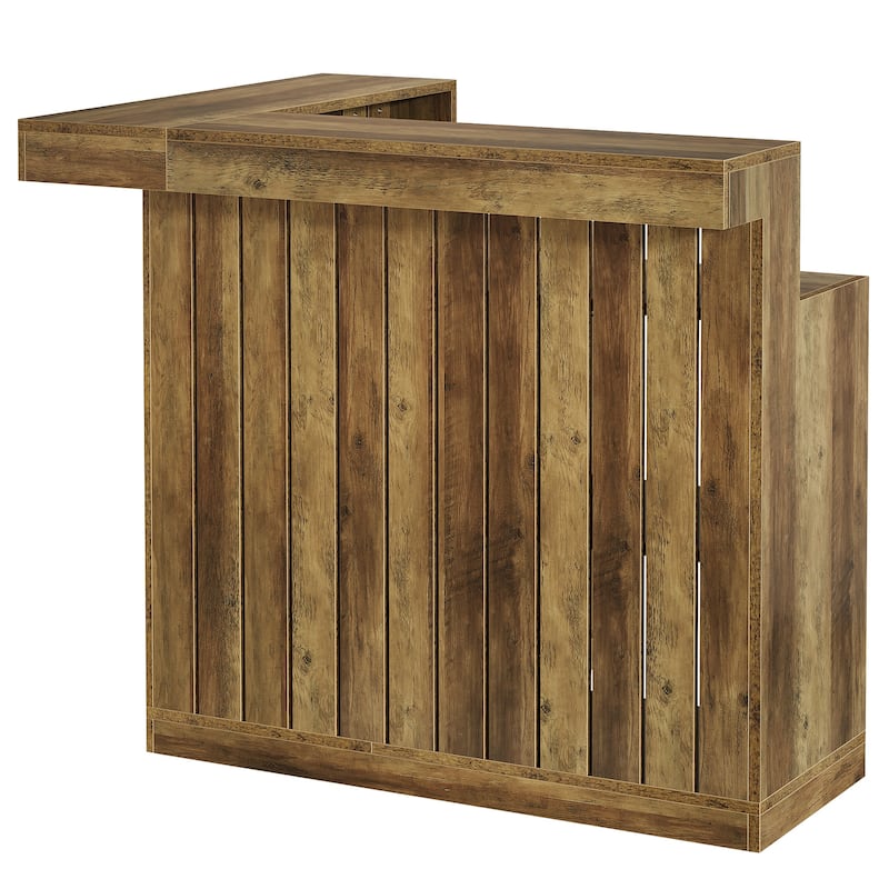 4-Tier L-Shaped Corner Home Liquor Bar Unit Table with Storage