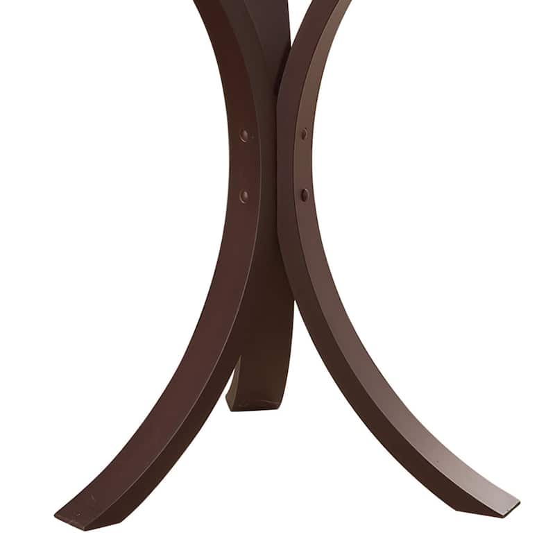 Contemporary Wood Accent Table With Glass Top, Brown And Clear - 21.25 H x 15.75 W x 15.75 L Inches