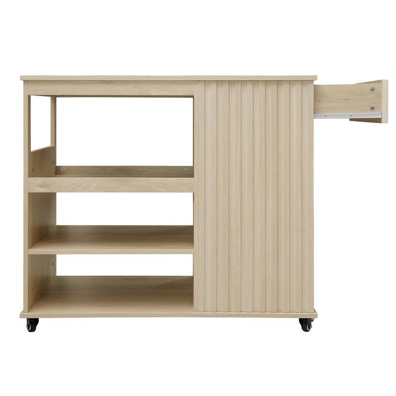 Kitchen Island Rolling Serving Utility Cart with Storage Drawer, Wine Rack and Lockable Casters, Kitchen Cart for Kitchen, Bar