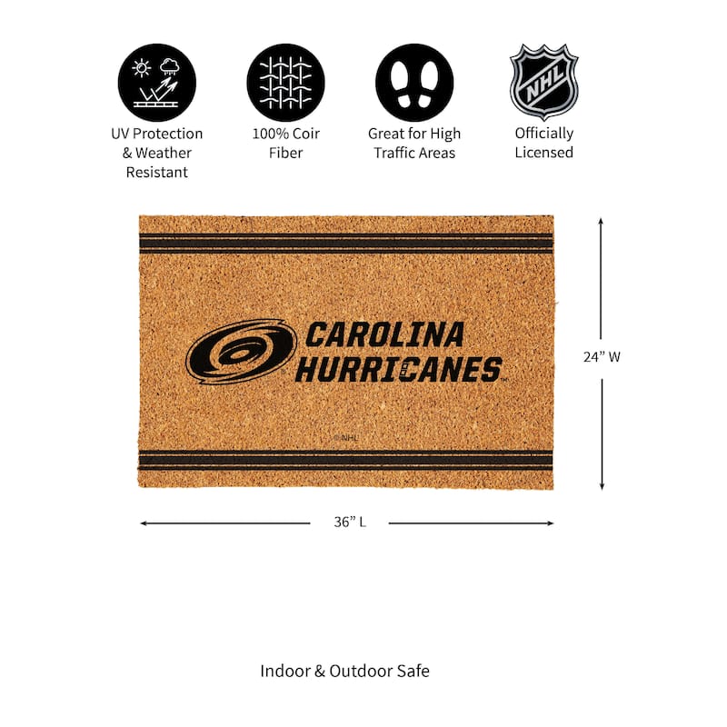 Carolina Hurricanes Monochrome Indoor/Outdoor Coir Door Mat