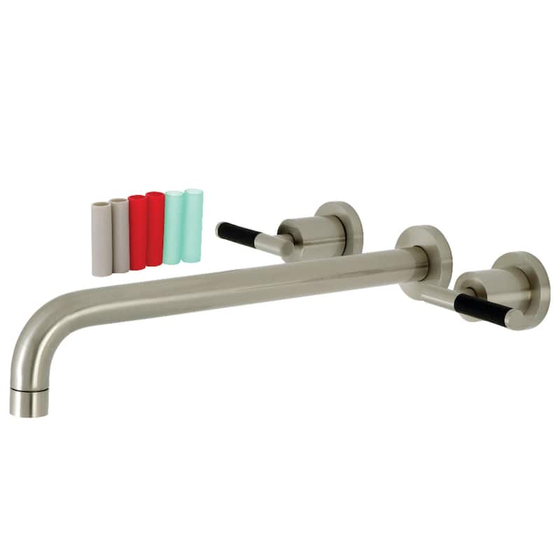 Kingston Brass Kaiser Wall Mounted Roman Tub Filler - Brushed Nickel