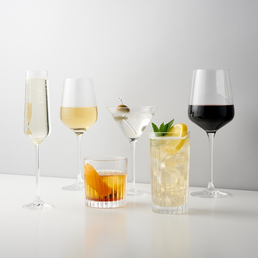 Viski Heavy Base Stemless Martini Glasses Set of 2 - Premium Short Crystal  Cocktail Glass Gift Set, 7.5 oz.