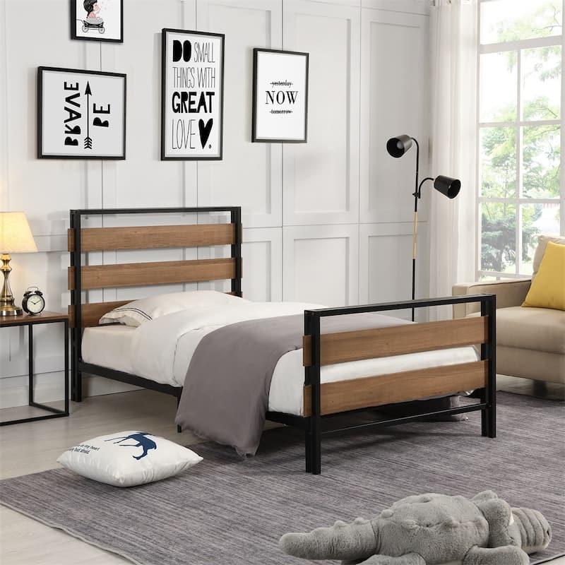 Metal Bed Frames Slat Support Platform Twin Beds