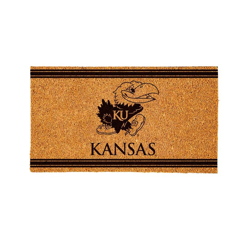 University of Kansas PVC Door Mat - Black