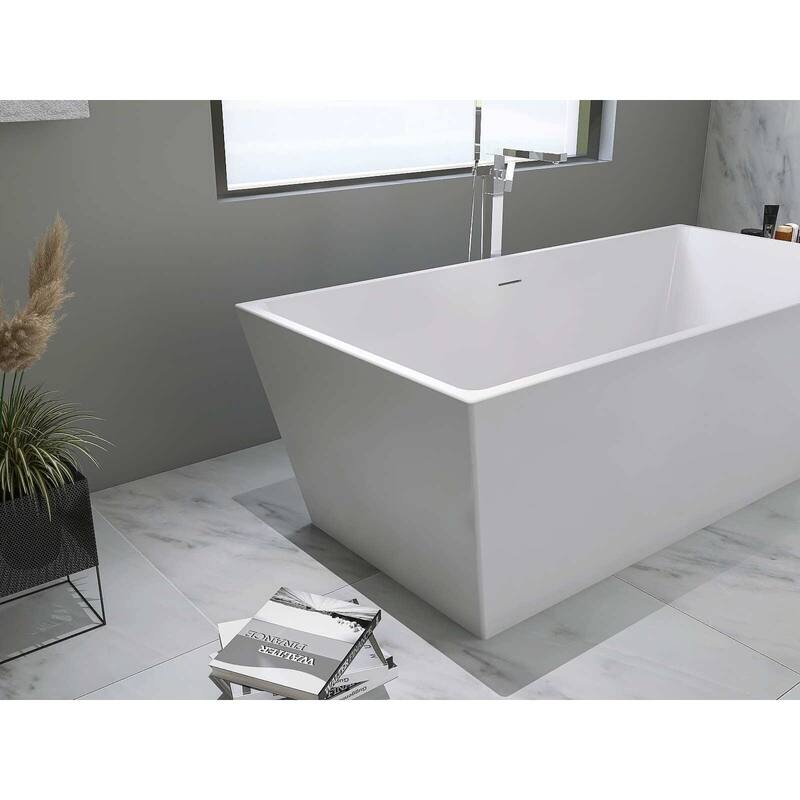 Timothy Soaking Rectangular Bathtub in Glossy White