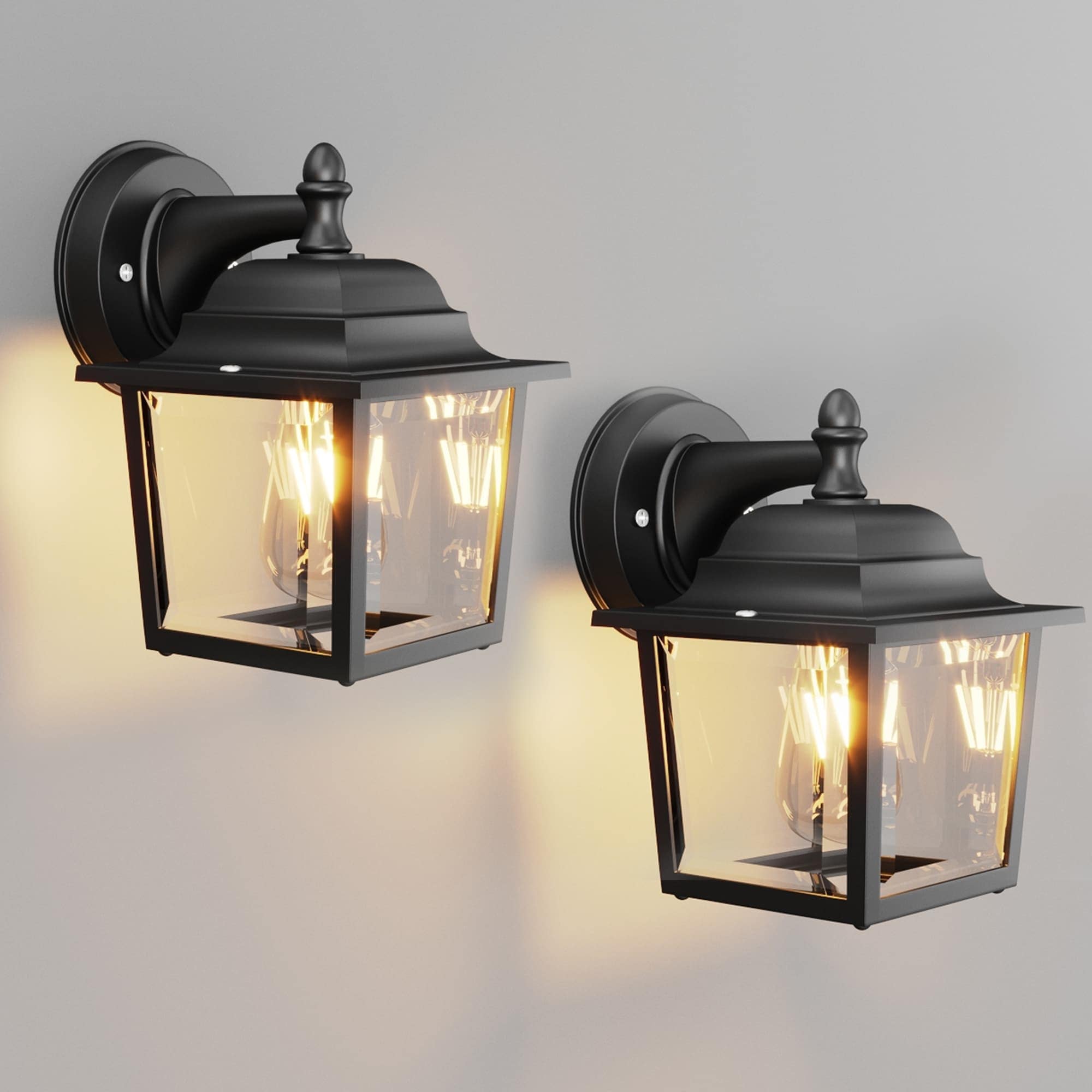 Outdoor Wall Lantern Black Wall Light Fixture Wall Sconces 2 Pack
