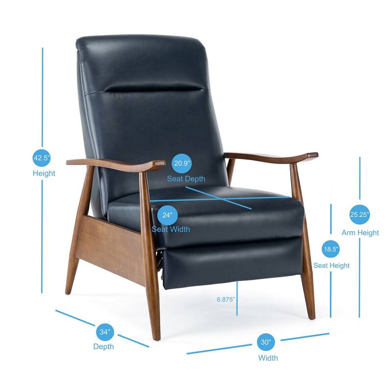 Sienna Upholstered Wood Push Back Recliner by Greyson Living