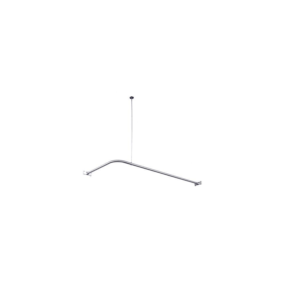 Elements Of Design Ed3141 Corner Style Shower Curtain Rod With Ceiling Support From The Vintage Collection Chrome N A