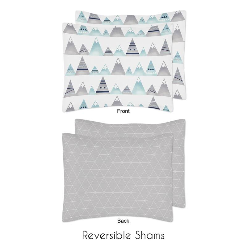 Sweet Jojo Designs Navy Blue, Aqua and Grey Aztec Mountains Collection Boy Girl 3-piece Full / Queen-size Comforter Set