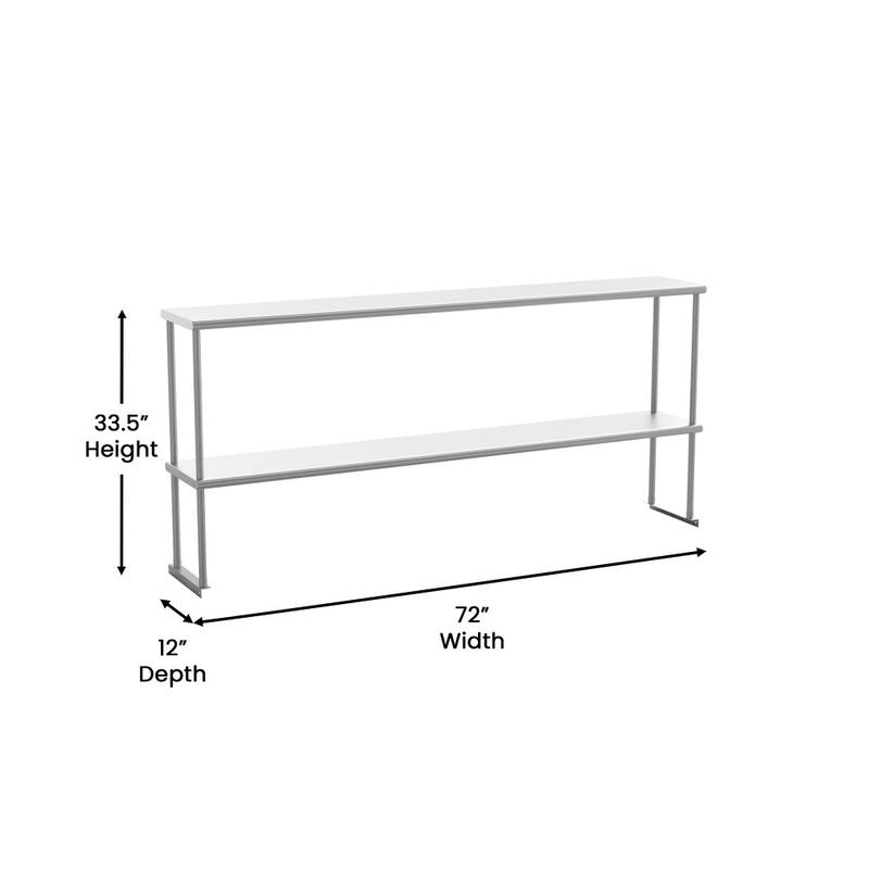 Commercial Grade NSF Certified Stainless Steel Metal Kitchen Double Overshelf