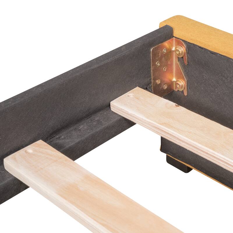 Twin Size Linen Upholstered Daybed with 2 Storage Drawers, No Box Spring Needed