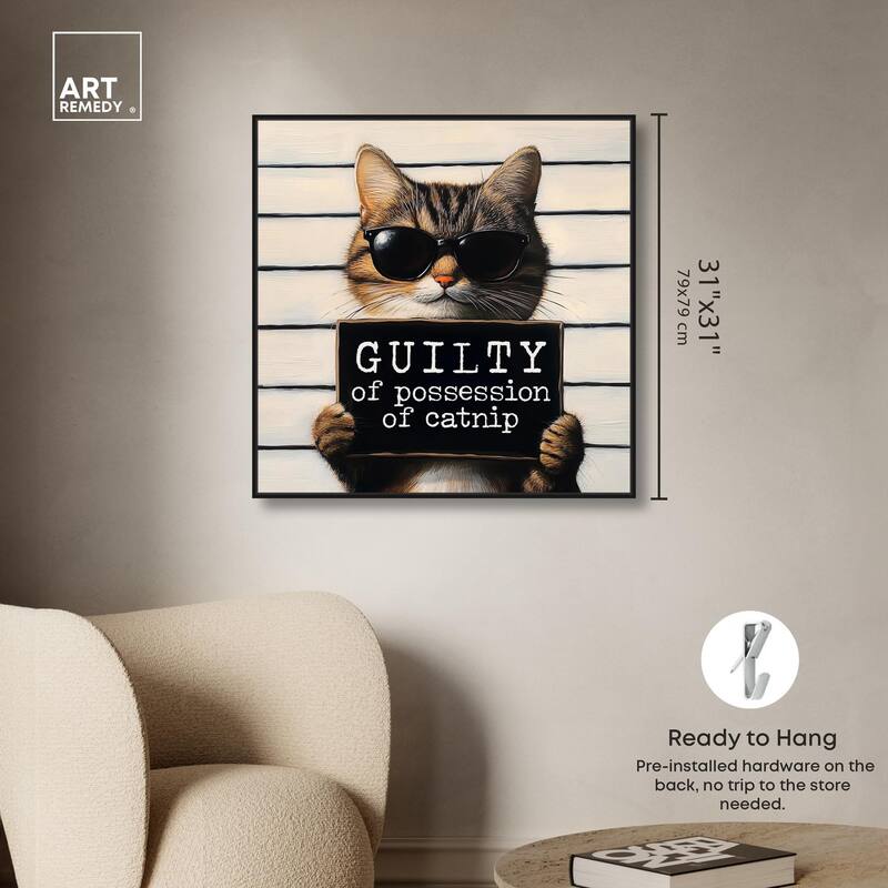 Guilty of Catnip Canvas by Art Remedy