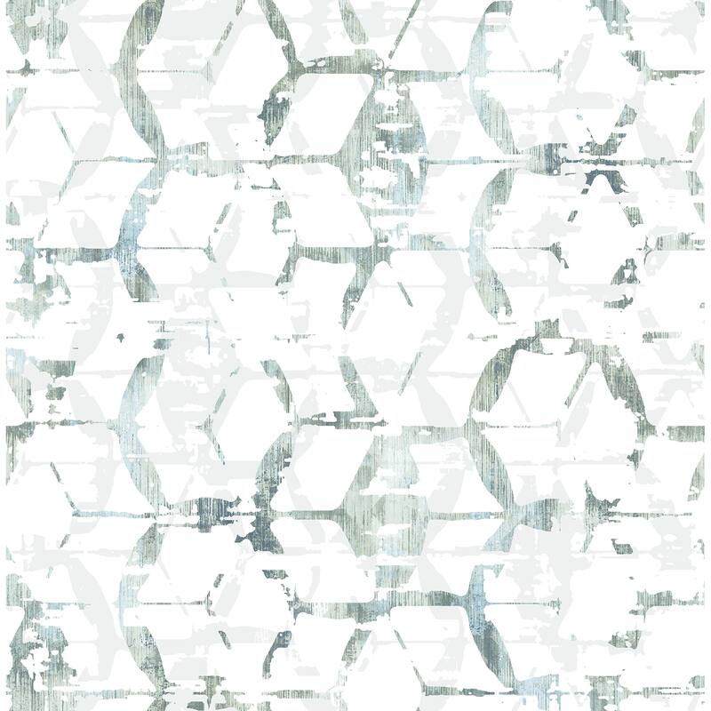 A-Street Prints Augustine Slate Distressed Geometric Wallpaper