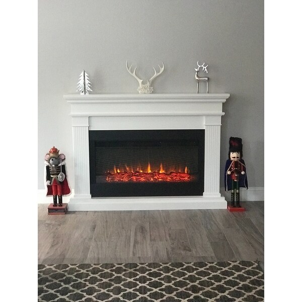Top Product Reviews For Beau Electric Fireplace In White 58 5l X 11 375w X 42 125h 58 5l X 11 375w X 42 125h 23058281 Overstock