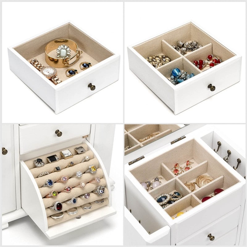 Jewelry Box for Women - 6.3"D x 10.4"W x 12.6"H