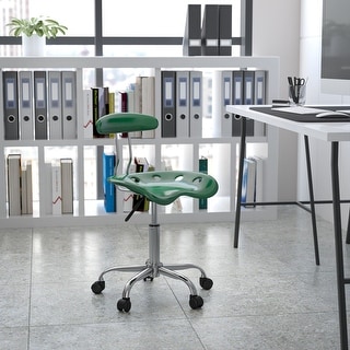 Vibrant Cherry Tomato and Chrome Swivel Task Office Chair with