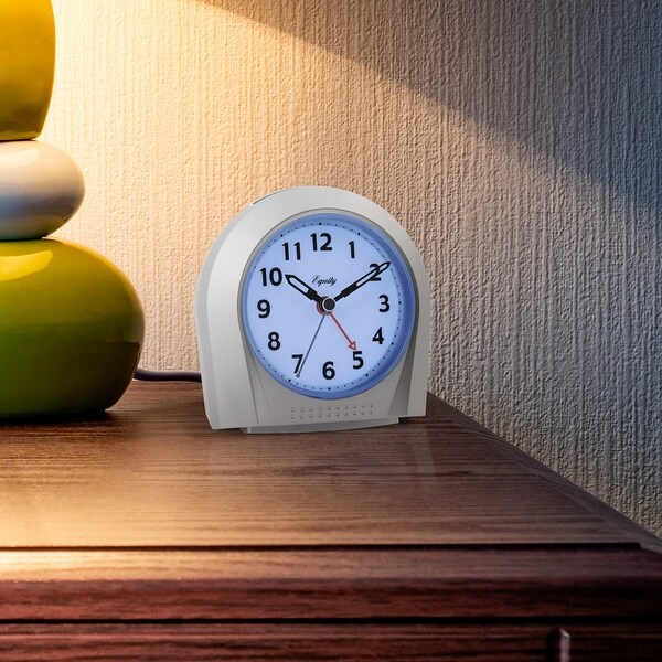 New Alarm Clock Quiet Ticking Pink & Floral Clocks Light Up Blue has 3D numbers 