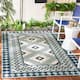 SAFAVIEH Veranda Eyvor Indoor/ Outdoor Waterproof Patio Backyard Rug - 5'3" x 7'7" - Ivory/Blue