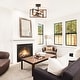 preview thumbnail 25 of 61, Zjvaive 3-Light Rectangular Semi Flush Mount Ceiling Light Farmhouse Metal Cage Light Fixture
