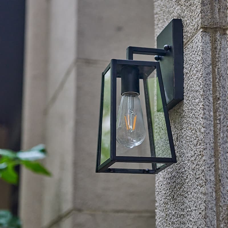 1 light 5 inch black iron outdoor wall sconce