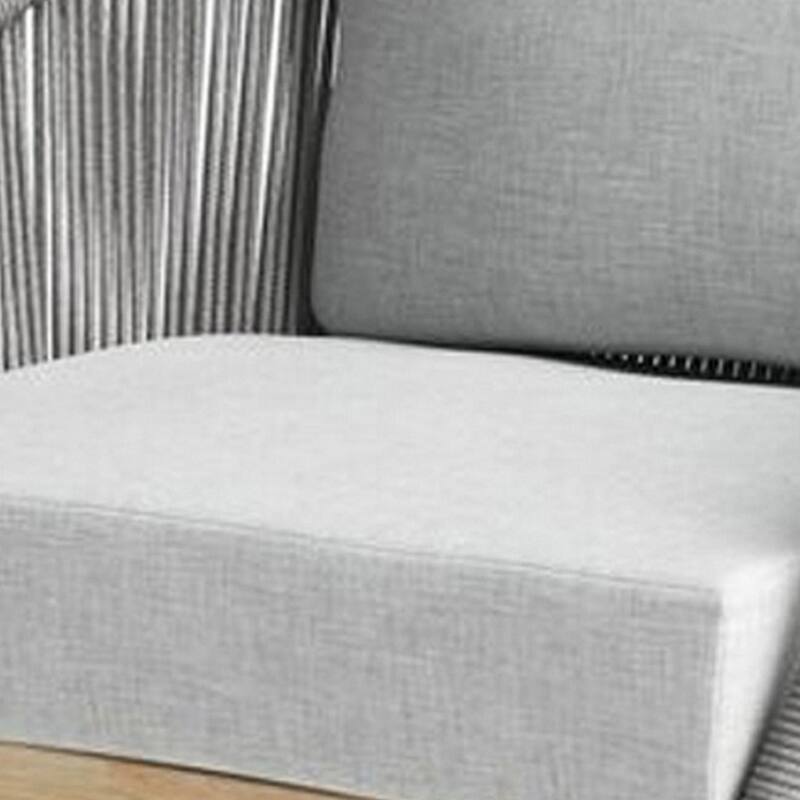 Dexi 30 Inch Patio Sofa Chair, Fade Resistant Fabric Cushions, Gray Rope