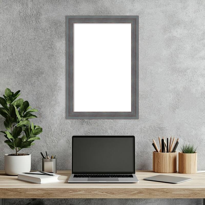Amanti Art Dixie Blue Grey Rustic Framed Dry Erase Magnetic Board
