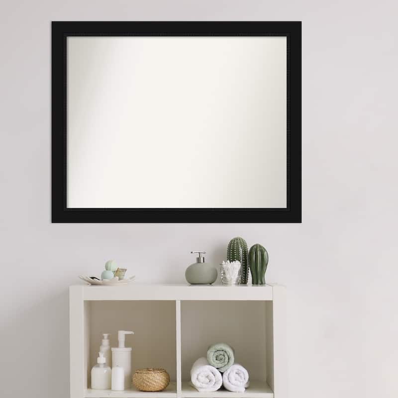 Non-Beveled Bathroom Wall Mirror - Avon Black Frame
