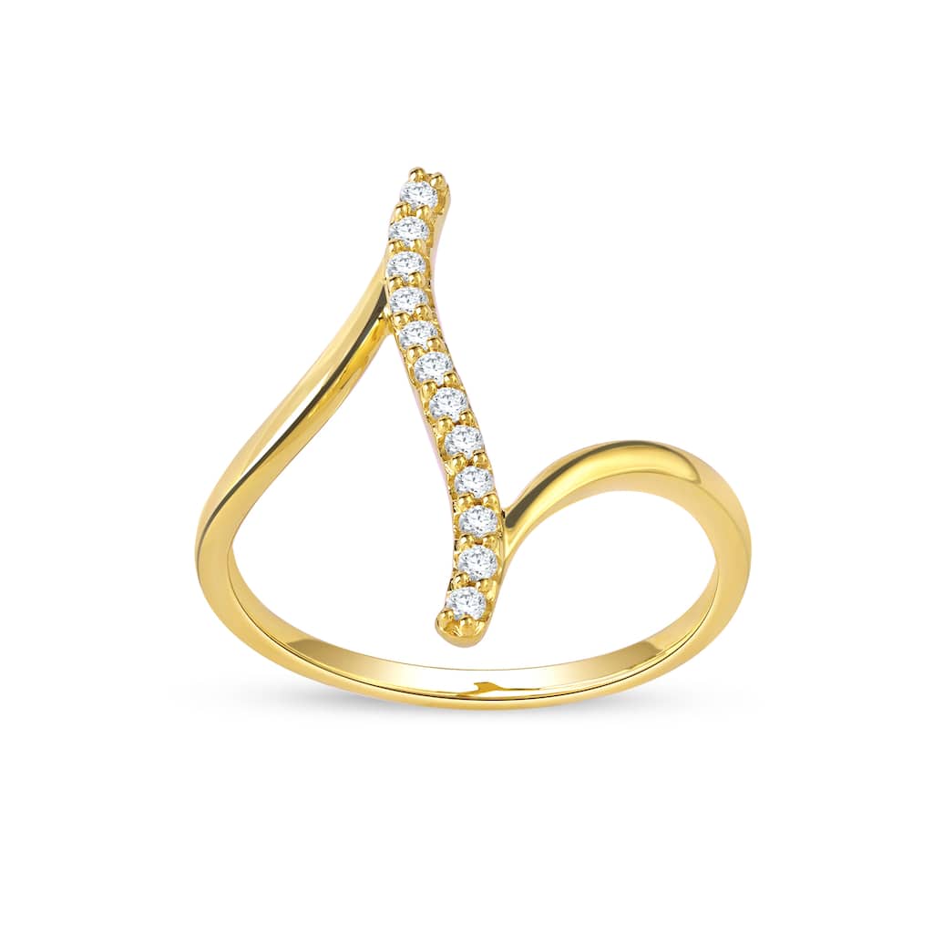1/6ct TDW Diamond Curve Bypass Fashion Ring in 10k Gold for Women