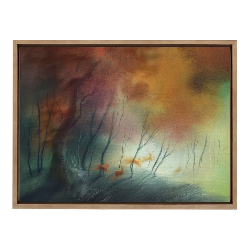 Kate and Laurel Sylvie Waltz of the Stags Framed Canvas by Faryn Hughes