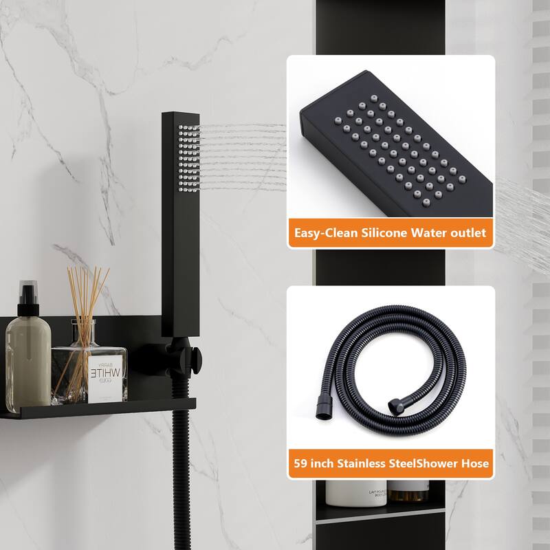 Rainfall Shower System With Hand shower And Concealed Pressure Balance Valve