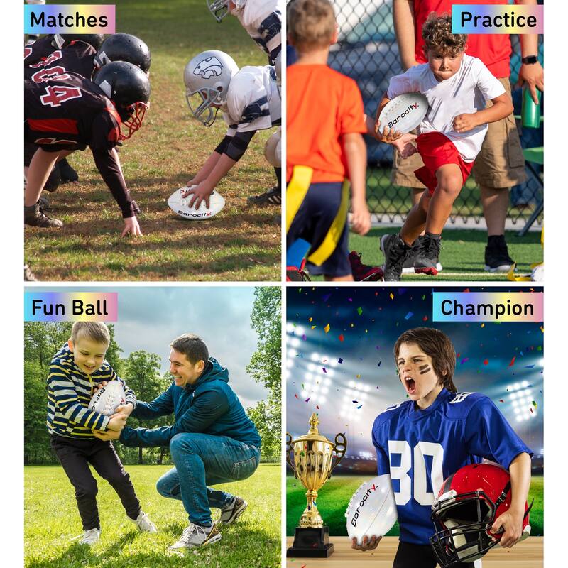 Barocity Footballs for Kids - 2 Premium Balls White Size 3 and Size 6