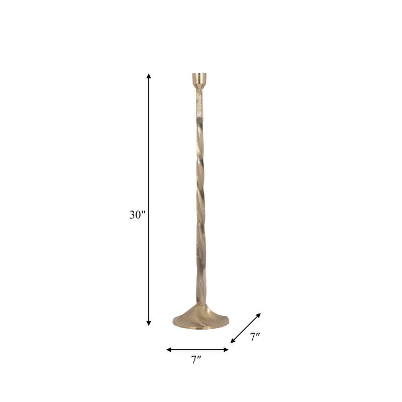 Sagebrook Home Metal, Twisted Floor Taper Candleholder, Gold, Pillar, Solid Color