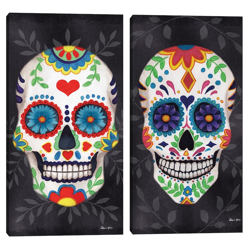 Sugar Skull II, III by Sheri Hart Canvas Art Print Set