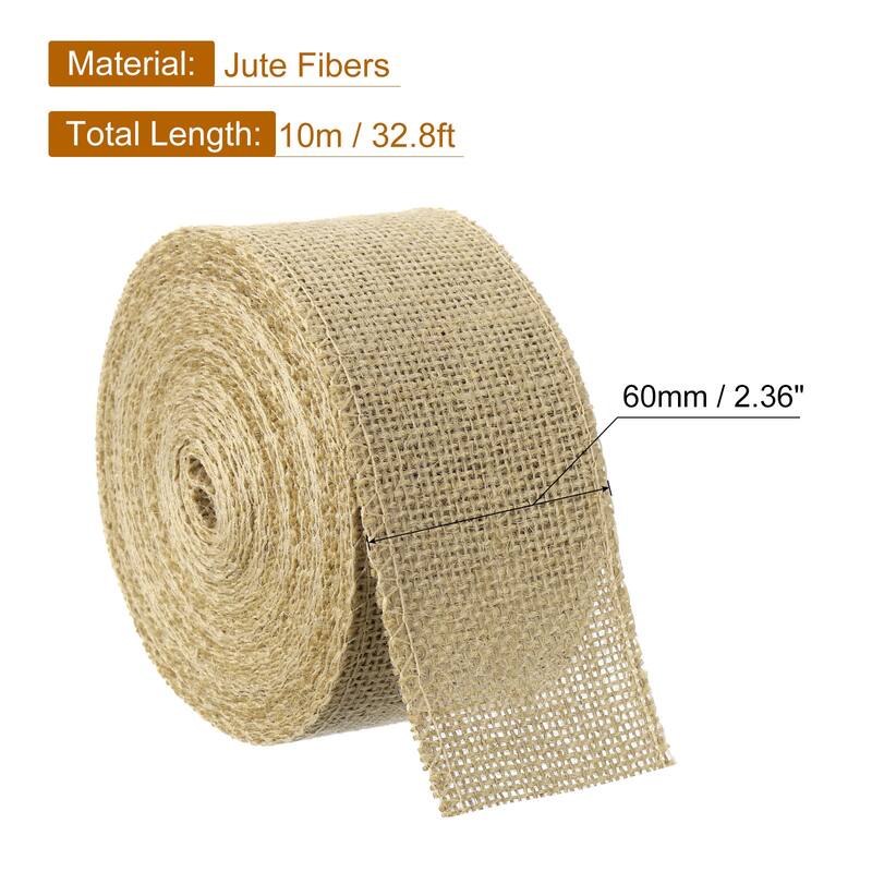 10 Yards Natural Burlap Ribbon Jute Burlap Wired Ribbon Rustic Ribbon - Natural Color