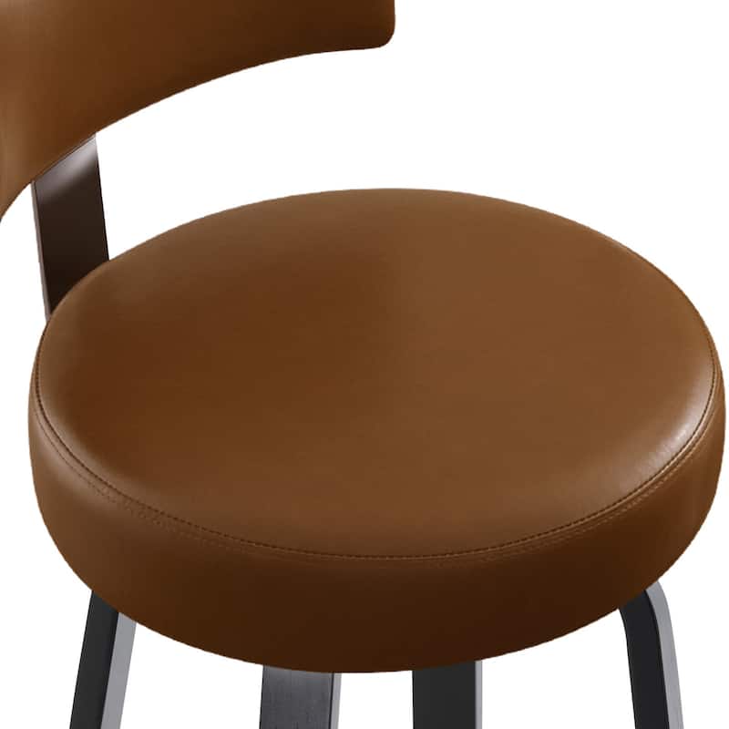 Upholstered Wood Swivel Bar/ Counter Stools, Set of 3