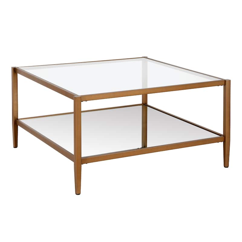 Hera Square Coffee Table with Mirror Bottom Shelf