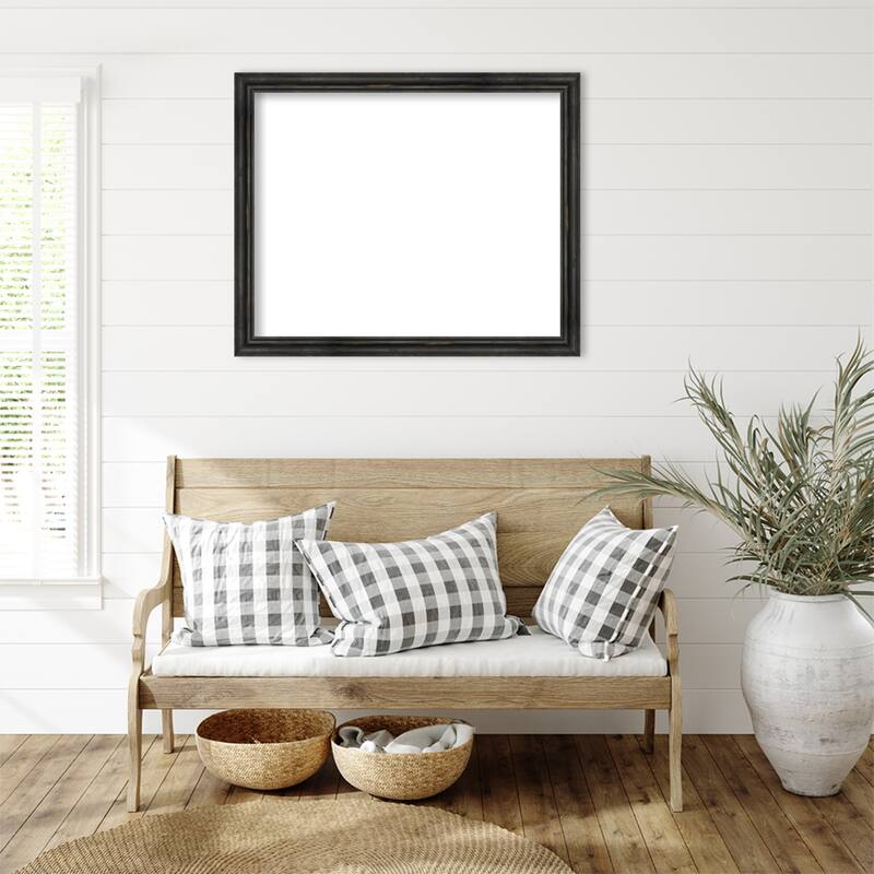 Amanti Art Rustic Pine Black Narrow Framed Dry Erase Magnetic Board