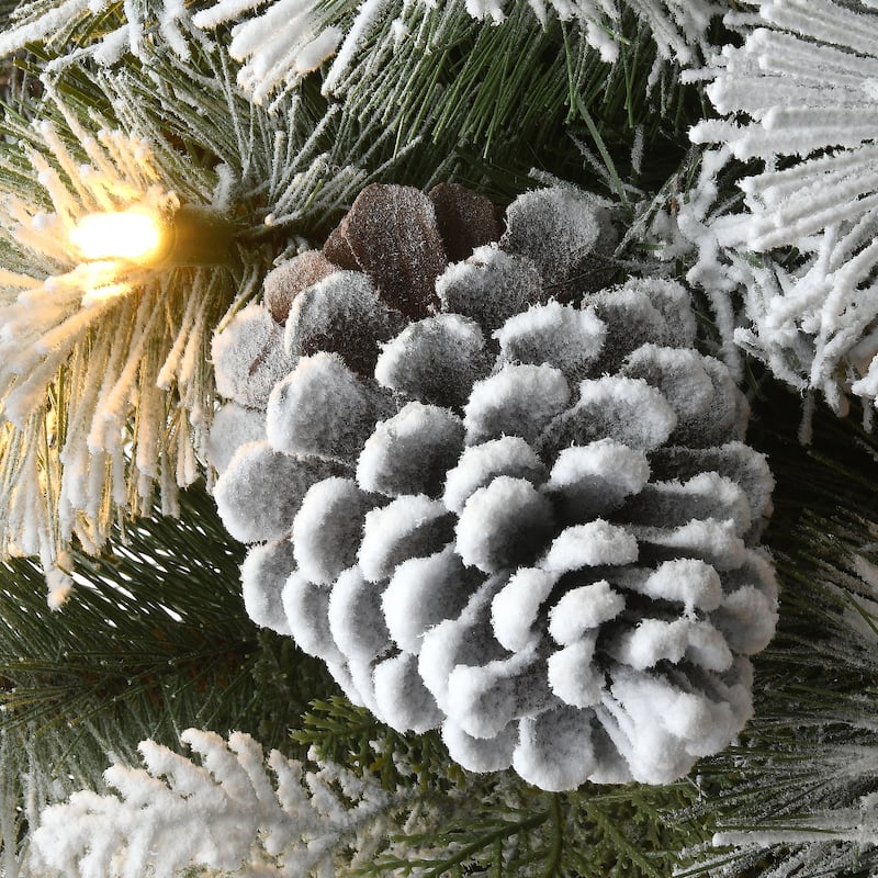 National Tree Company 22 in. Snowy Chiwaw Basin Tree with LED Lights - 1 Foot