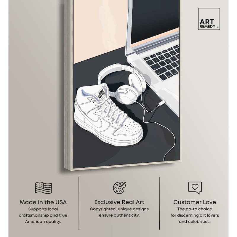 Laptop Sneaker Study Canvas by Art Remedy