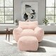 preview thumbnail 9 of 23, Plush Cloud-Like Bean Bag Chair & Ottoman Set - Soft Microsuede Lounger for Living Room/Playroom