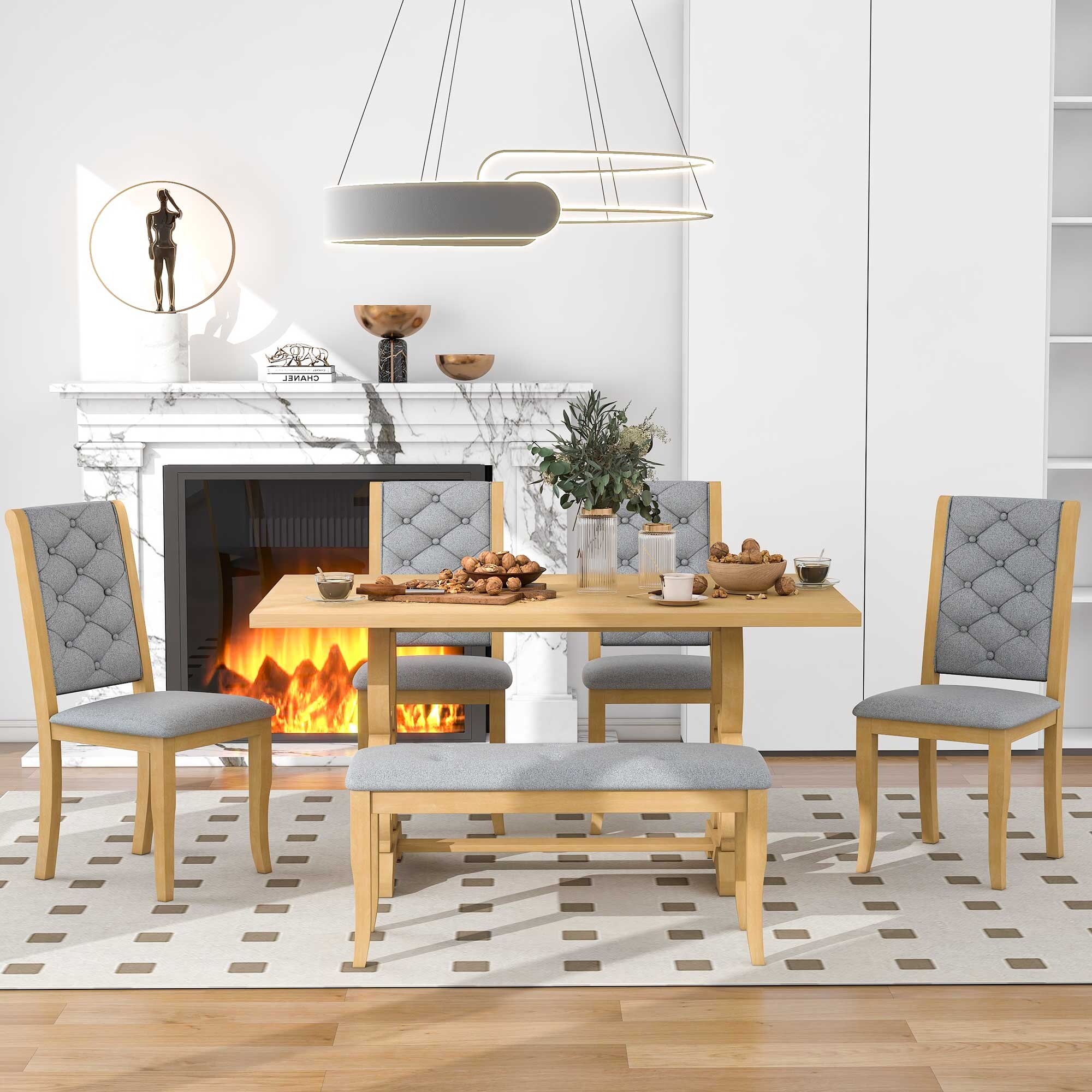 Urban dining table new arrivals and bench set